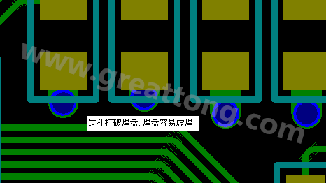 PCB設(shè)計(jì)案例分析：過孔破焊盤，造成SMT虛焊