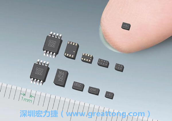 常規(guī)IC與WLP制作的封裝設(shè)計元件，尺寸有極大的差異，WLP僅需晶粒尺寸就有相同的電氣特性。