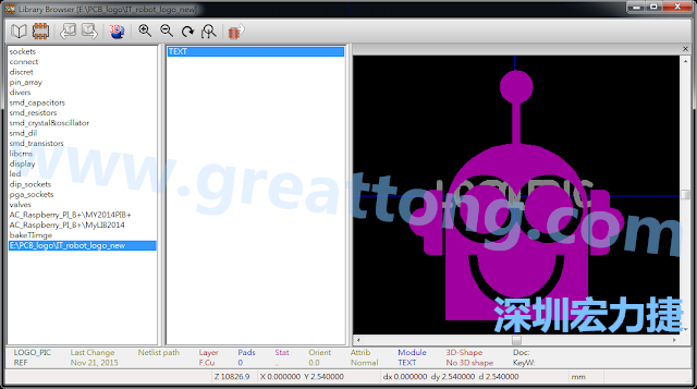 目前這個Library IT_robot_logo_new.mod 只有一個footprint。如何增加更多footprint 到這個library 中呢?