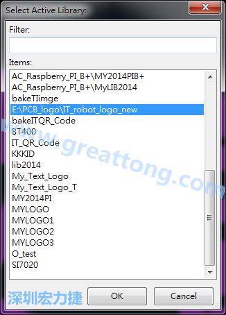 若要存到另外一個library 里， 要點選在File->Current library 重新再選擇Active Library， 就可以點選 File->Save Module in Acitve library 