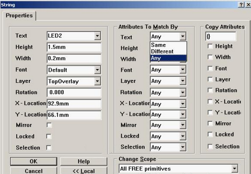 4. 可對(duì)字符和阻焊進(jìn)行適當(dāng)?shù)恼{(diào)整，以方便處理文件和提高效率，字符可以通過(guò)Global過(guò)濾器設(shè)置條件進(jìn)行快速調(diào)整不同格式的字符